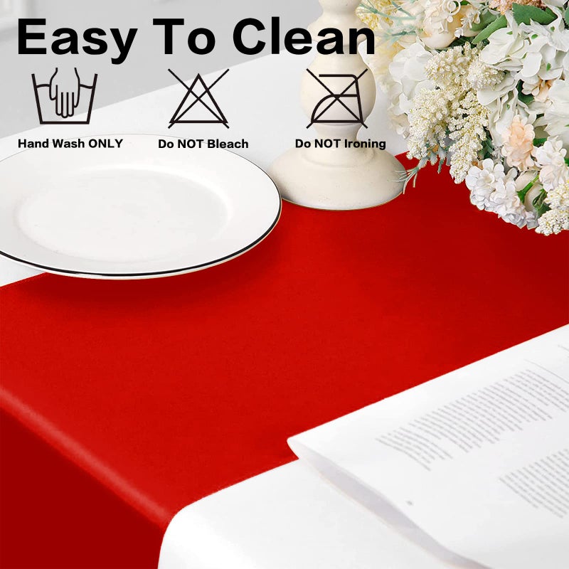GFCC Pack of 10 Red Satin Table Runner 12 x 108 Inches for Wedding Party Events Decoration - Image 3